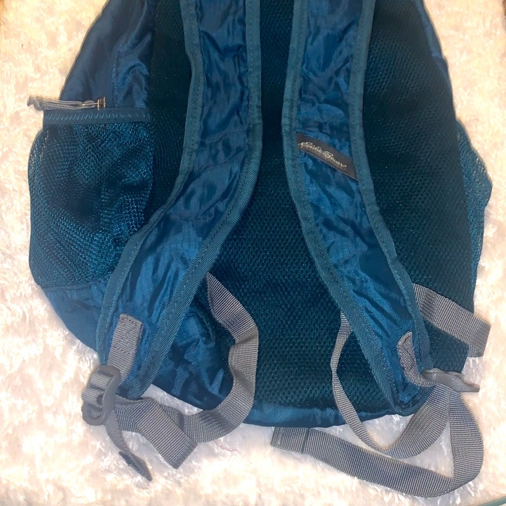 🎁Like New UNISEX Eddie Bauer Blue Stowaway 20lb Backpack - Picture 10 of 12